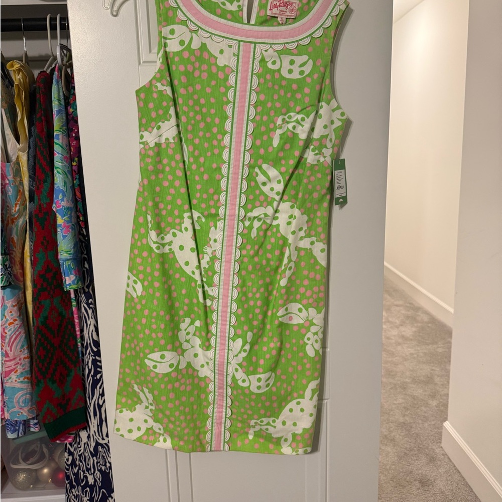 NWT Lilly Pulitzer Worth Shift Dress.  Colorful Polka Dot Dress. Size 6.